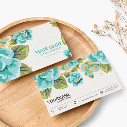 G Graphics 16pt matte business cards – floral design